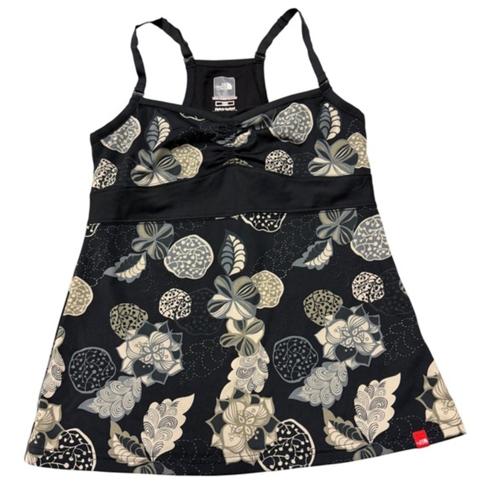 The North Face‎ Tank Top Black Floral Gorpcore Activewear Racerback Mediumens M